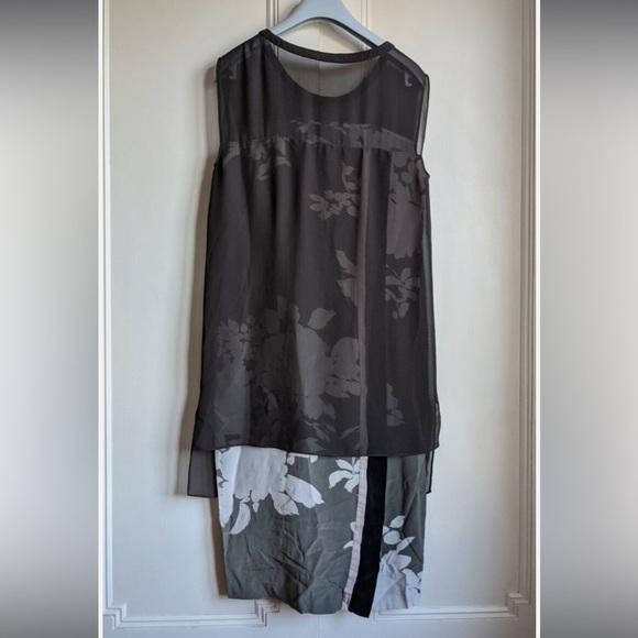 100% Silk Allsaints Floral Olive Dress Size 2 - Picture 2 of 12